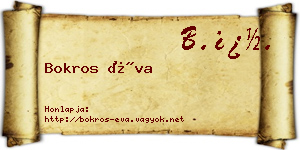 Bokros Éva névjegykártya